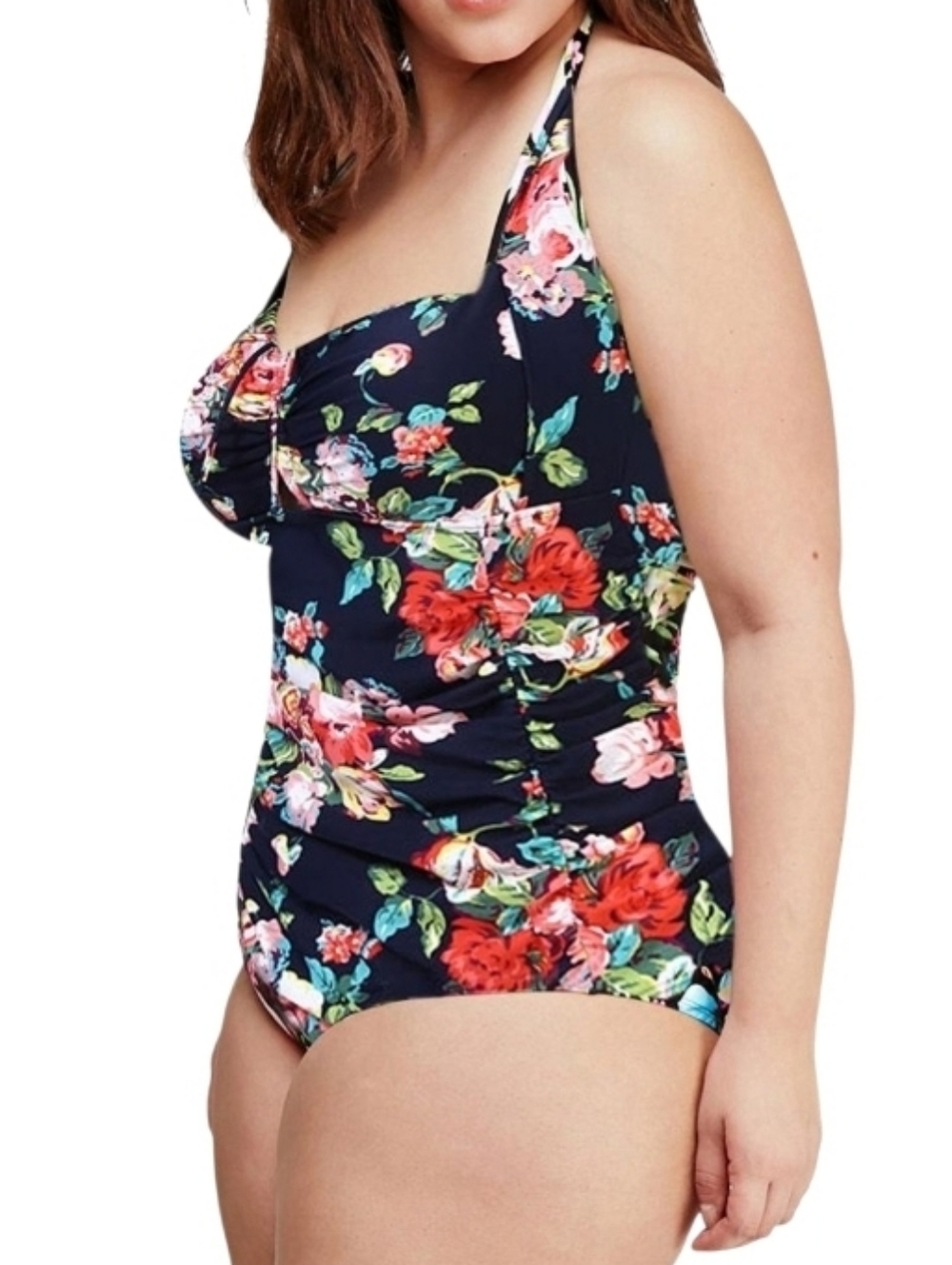 BIKMAN Floral halter top 1 piece bikini swimsuit size 5XL - Picture 1 of 8